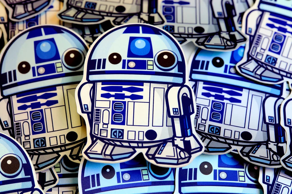 Collection of R2-D2 stickers from Star Wars